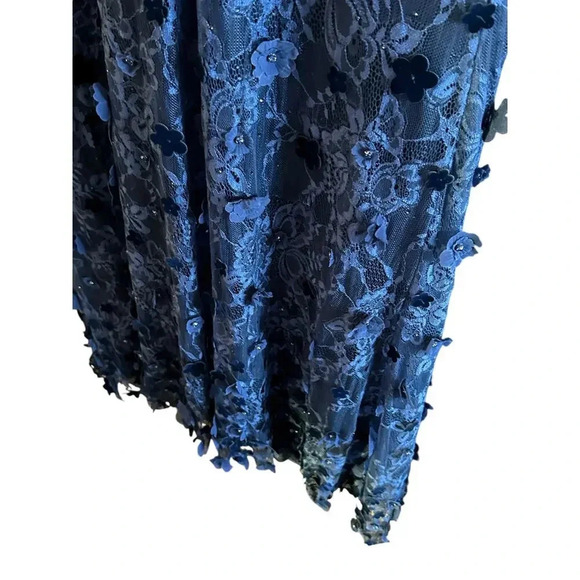 NWT Mac Duggal 67712 Bell Sleeve Lace Dress MIDNIGHT BLUEBERRY $698 size 16 - Picture 13 of 14